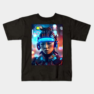 Cyberpunk Hotties (29) - Beautiful Sci fi Women Kids T-Shirt